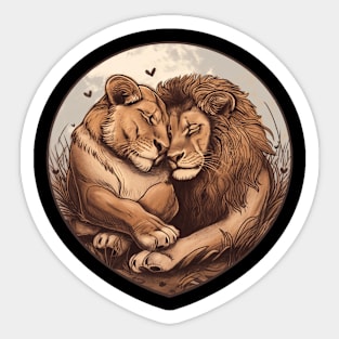 Lion Love Design Sticker